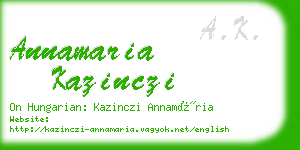 annamaria kazinczi business card